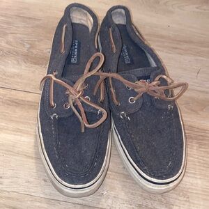 Sperry Top Sider gray wool Boat Shoes Men's size 9.5
